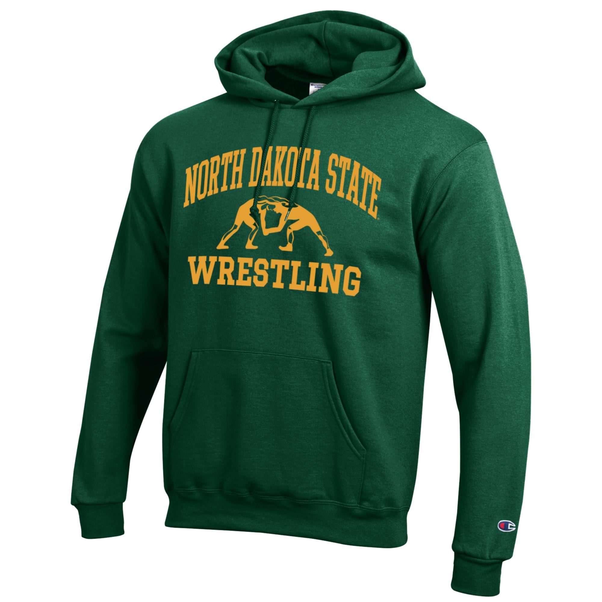 Men's Champion Green NDSU Bison Wrestling Icon Powerblend Pullover Hoodie - Image 3