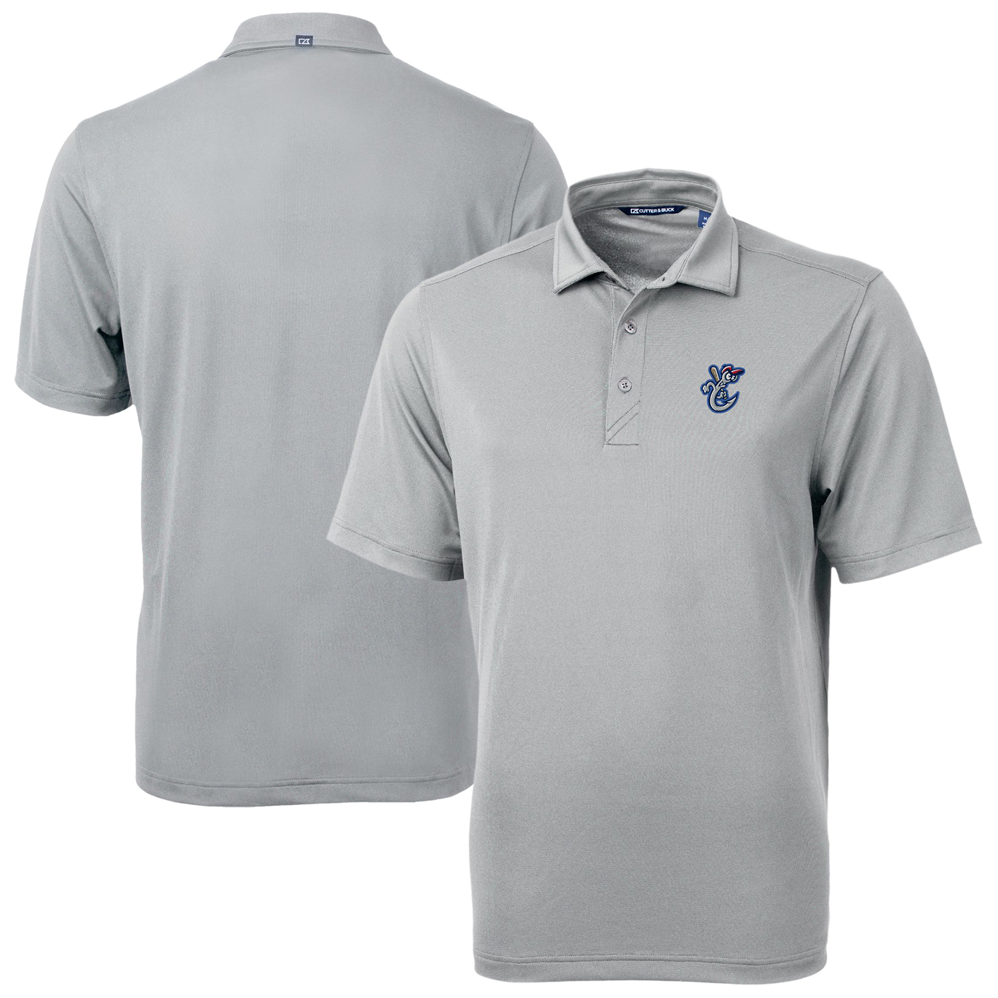 Men's Cutter & Buck Gray Corpus Christi Hooks Virtue Eco Pique Recycled Polo