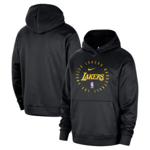 Men's Nike Black Los Angeles Lakers 2024/25 Spotlight On-Court Practice Performance Pullover Hoodie