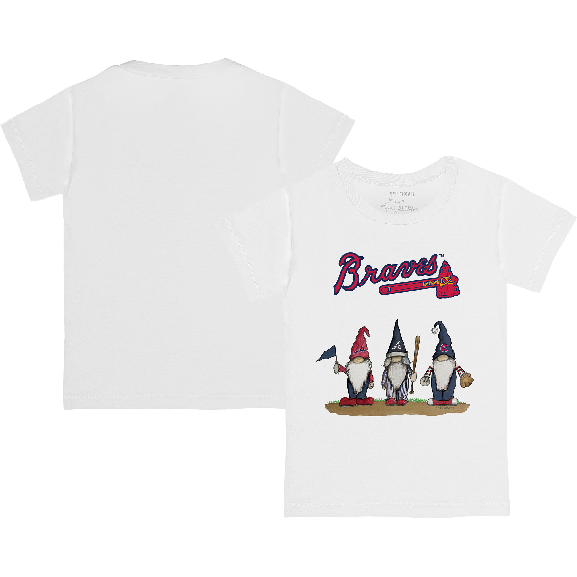 Infant Tiny Turnip White Atlanta Braves Gnomes T-Shirt