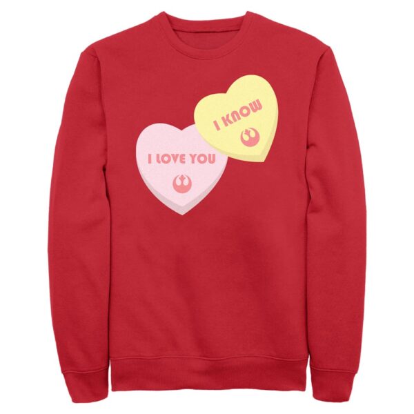 Men's Mad Engine Red Star Wars Valentine's Day Fleece Crewneck Sweatshirt