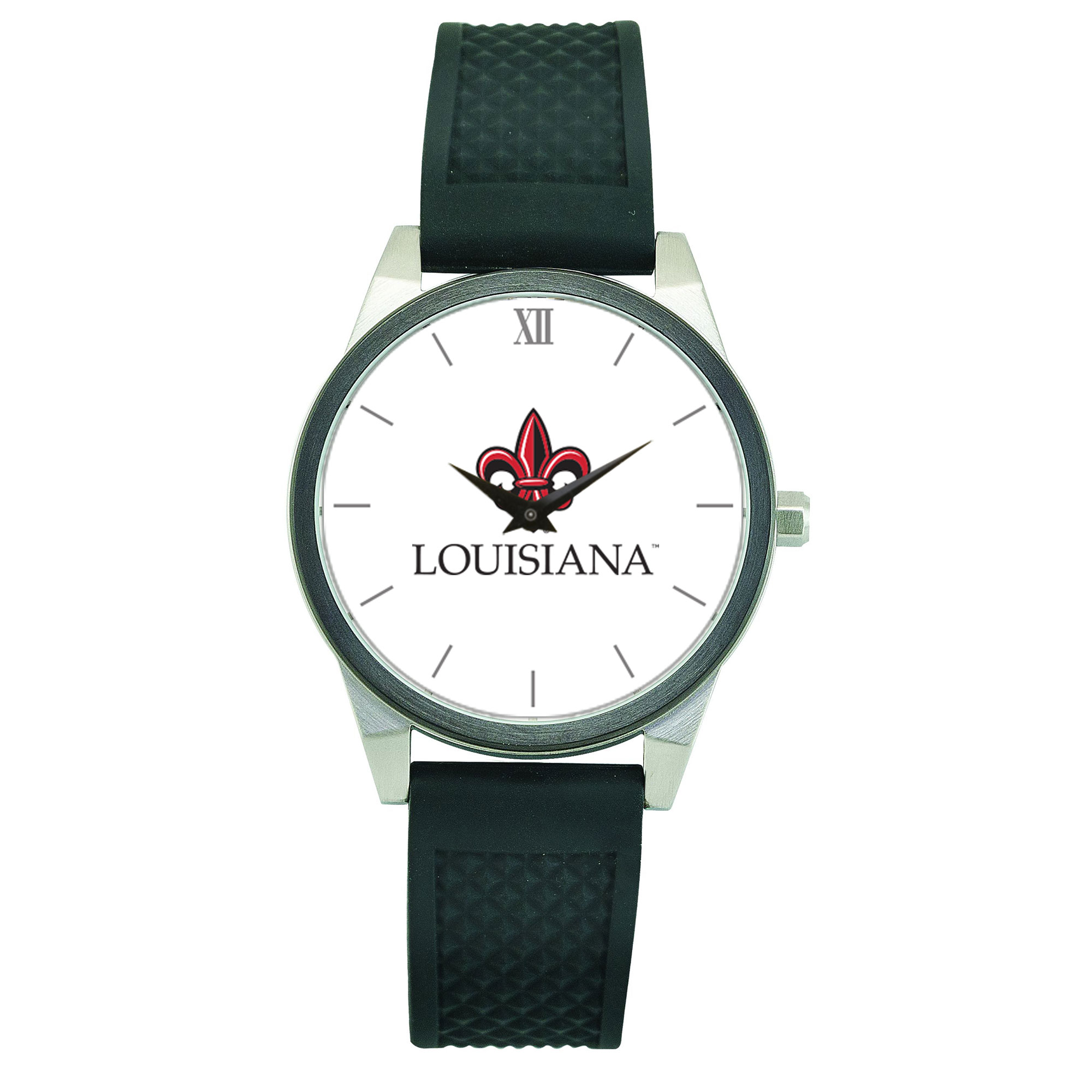 Women's Black Louisiana Ragin' Cajuns Silicone Strap Wristwatch