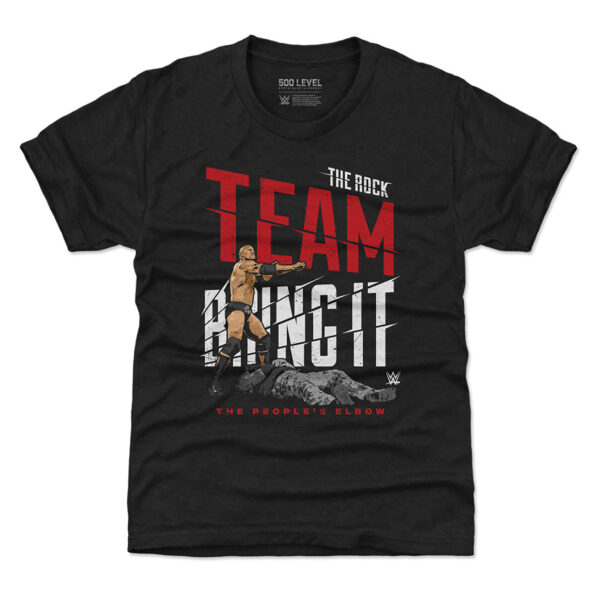Youth 500 Level  Heather Black The Rock Team Bring It T-Shirt