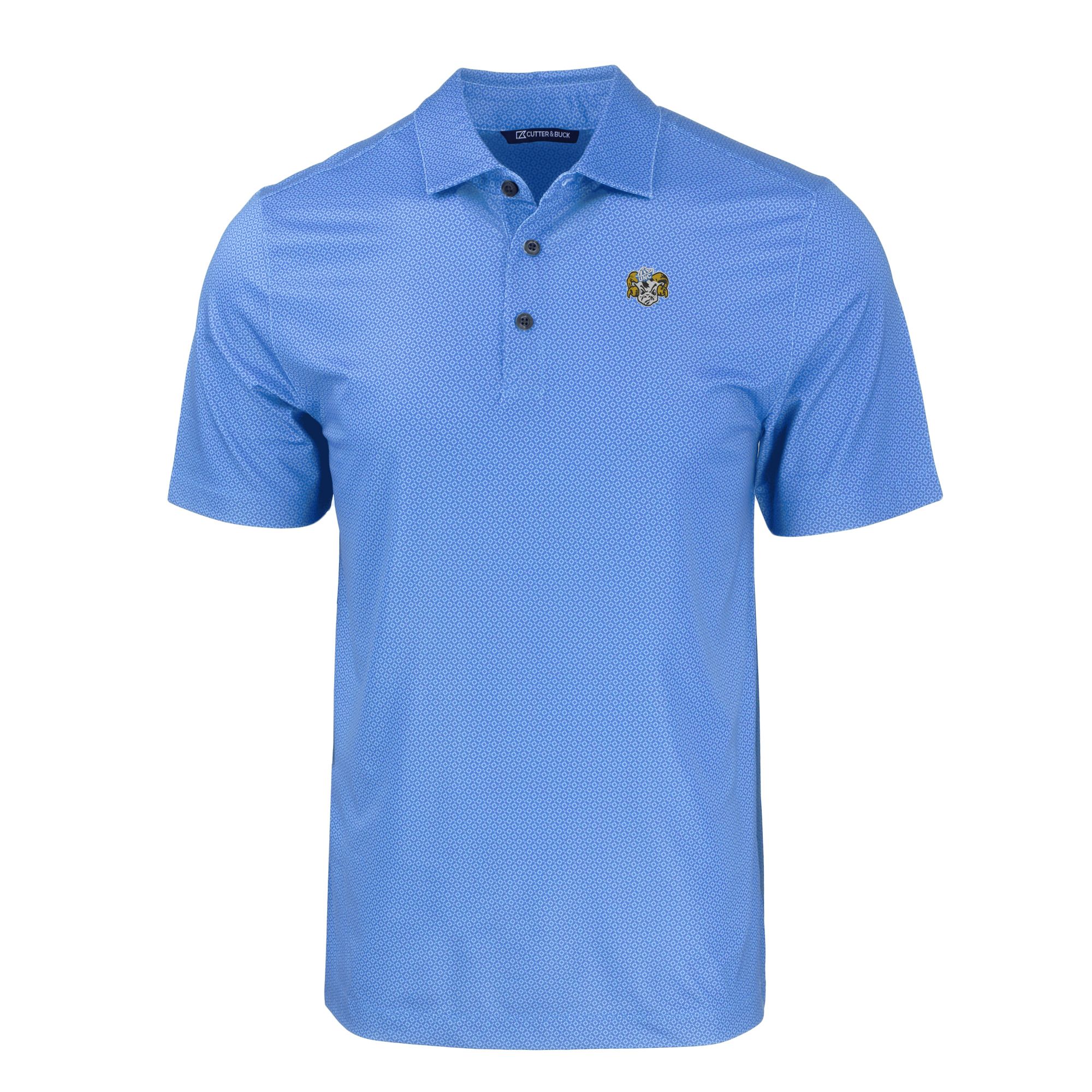 Men's Cutter & Buck Carolina Blue North Carolina Tar Heels Pike Eco Tonal Geo Print Stretch Recycled Polo - Image 6