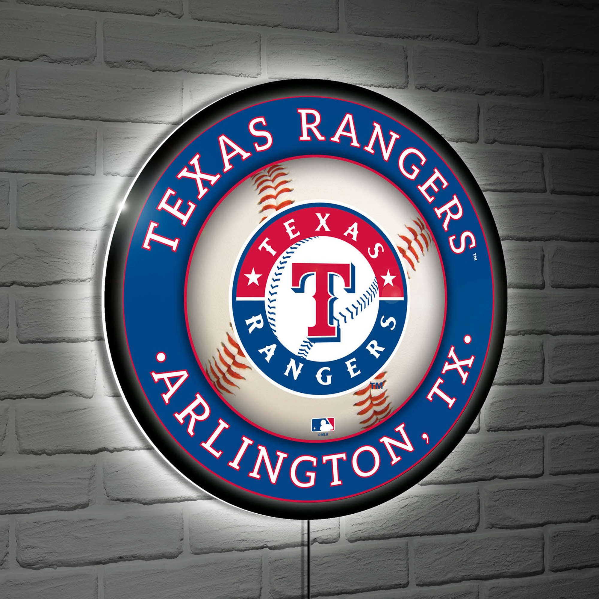 Texas Rangers LED XL Round Wall Décor