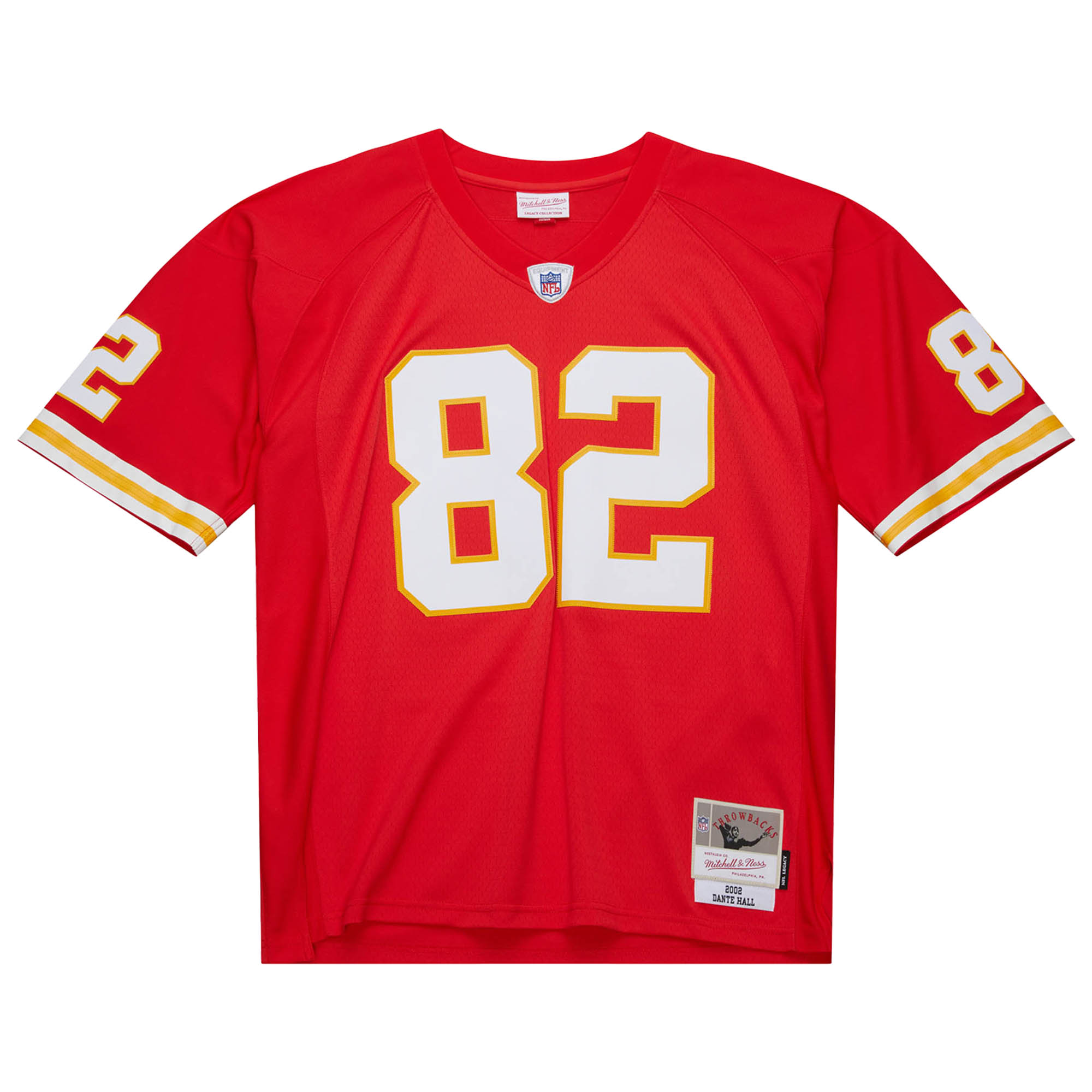 Men's Mitchell & Ness Dante Hall Red Kansas City Chiefs 2002 Legacy Replica Jersey - Image 3