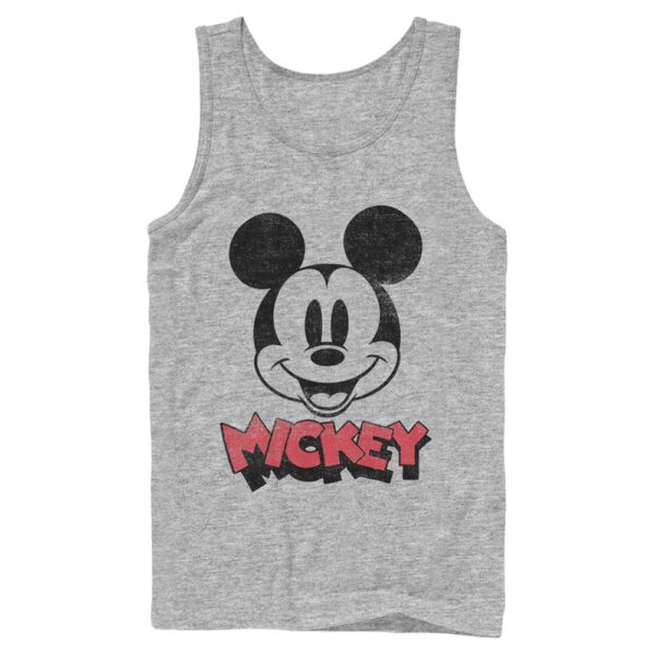 Men's Mad Engine Mickey Mouse Heather Gray Mickey & Friends Retro Graphic Tank Top