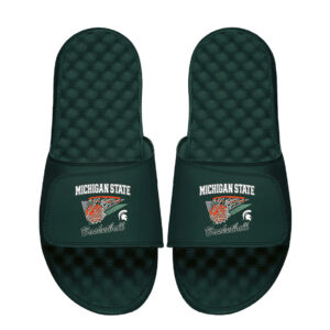 Men's ISlide Green Michigan State Spartans Basketball Collage Slide Sandals