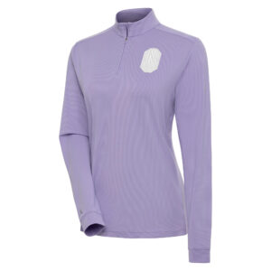 Women's Antigua  Lavender Nashville SC White Logo Finish Quarter-Zip Top