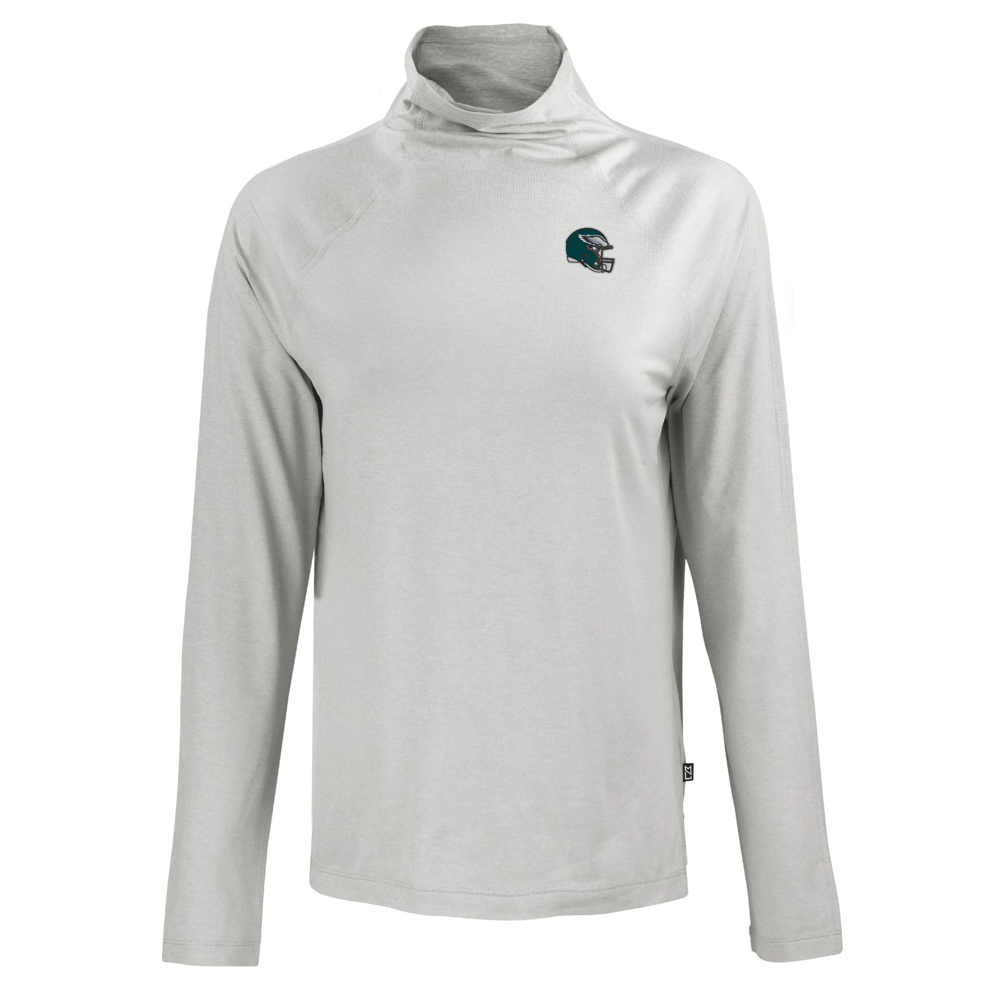 Women's Cutter & Buck Gray Philadelphia Eagles Coastline Epic Comfort Eco Recycled Funnel Neck Raglan Pullover Sweatshirt - Image 3