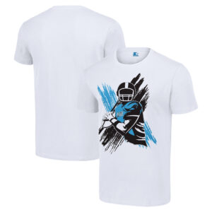Men's Starter White Carolina Panthers Player X Logo Graphic T-Shirt