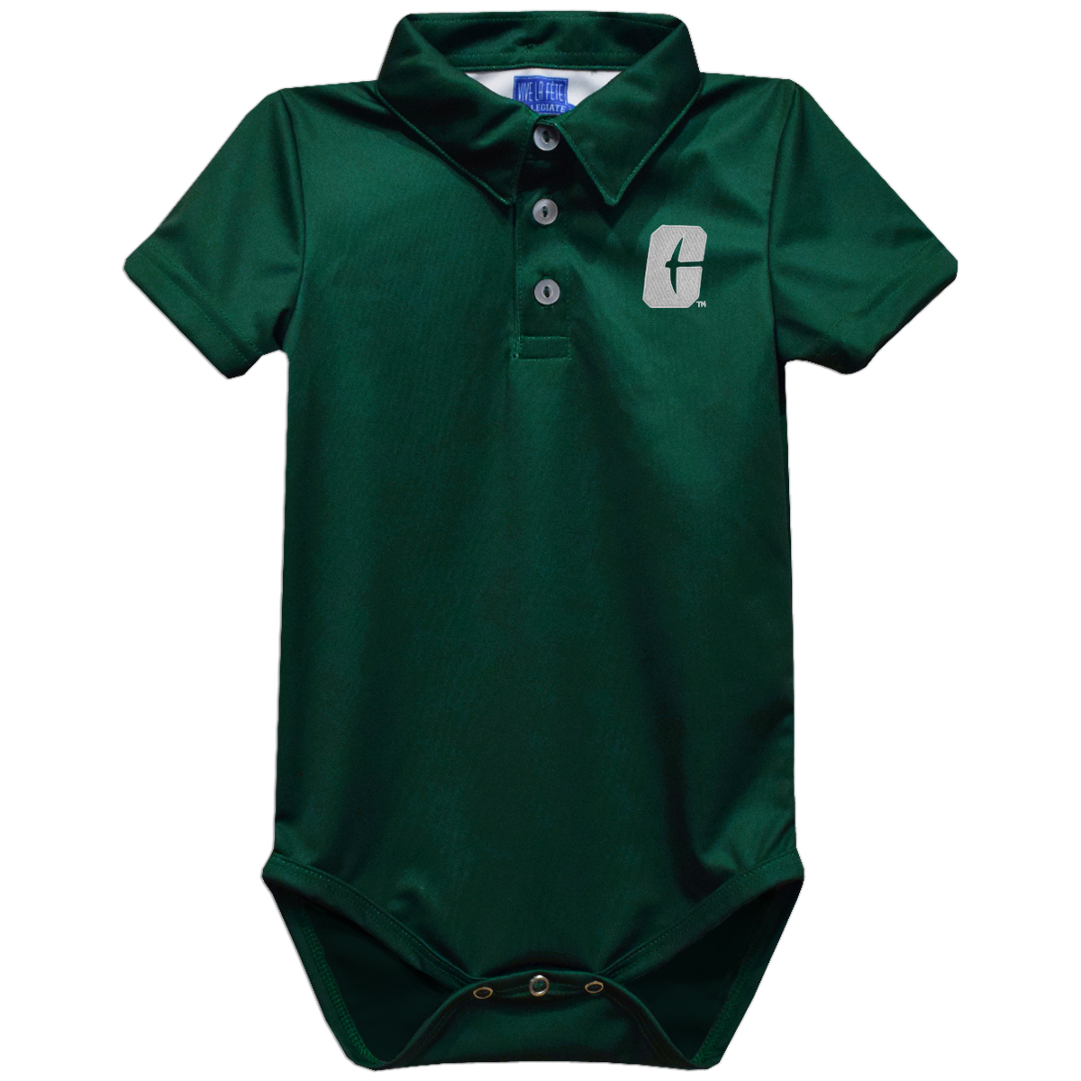 Infant Vive La Fete Green Charlotte 49ers Polo Bodysuit