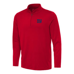 Men's Antigua Red New York Giants Reprocess Quarter-Zip Top