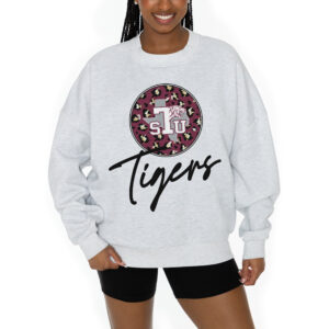 Women's Gameday Couture Ash Texas Southern Tigers Premium Fleece Pullover Sweatshirt