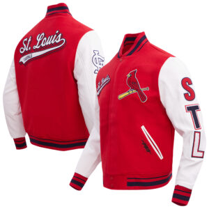 Men's Pro Standard Red St. Louis Cardinals  Script Tail Full-Zip Varsity Jacket