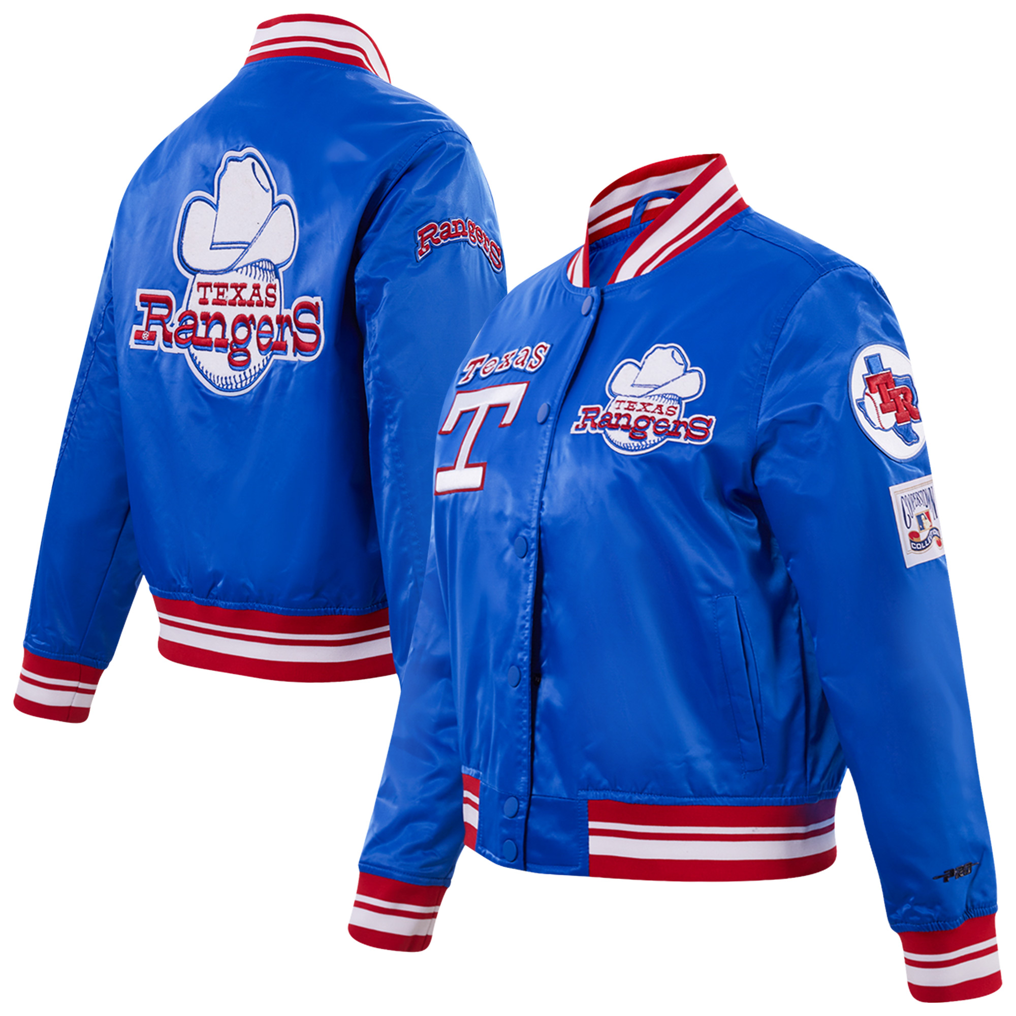 Women's Pro Standard Royal Texas Rangers Retro Classic Satin Full-Snap Jacket