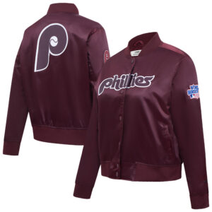 Women's Pro Standard Burgundy Philadelphia Phillies Classic Satin Full-Snap Jacket