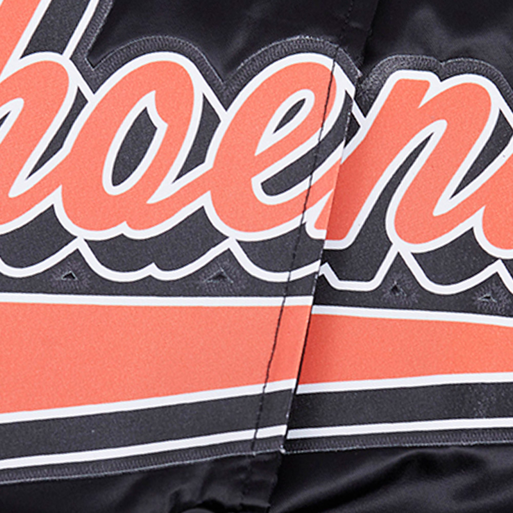 Women's Pro Standard Black Phoenix Suns Script Tail Satin Full-Snap Jacket - Image 5