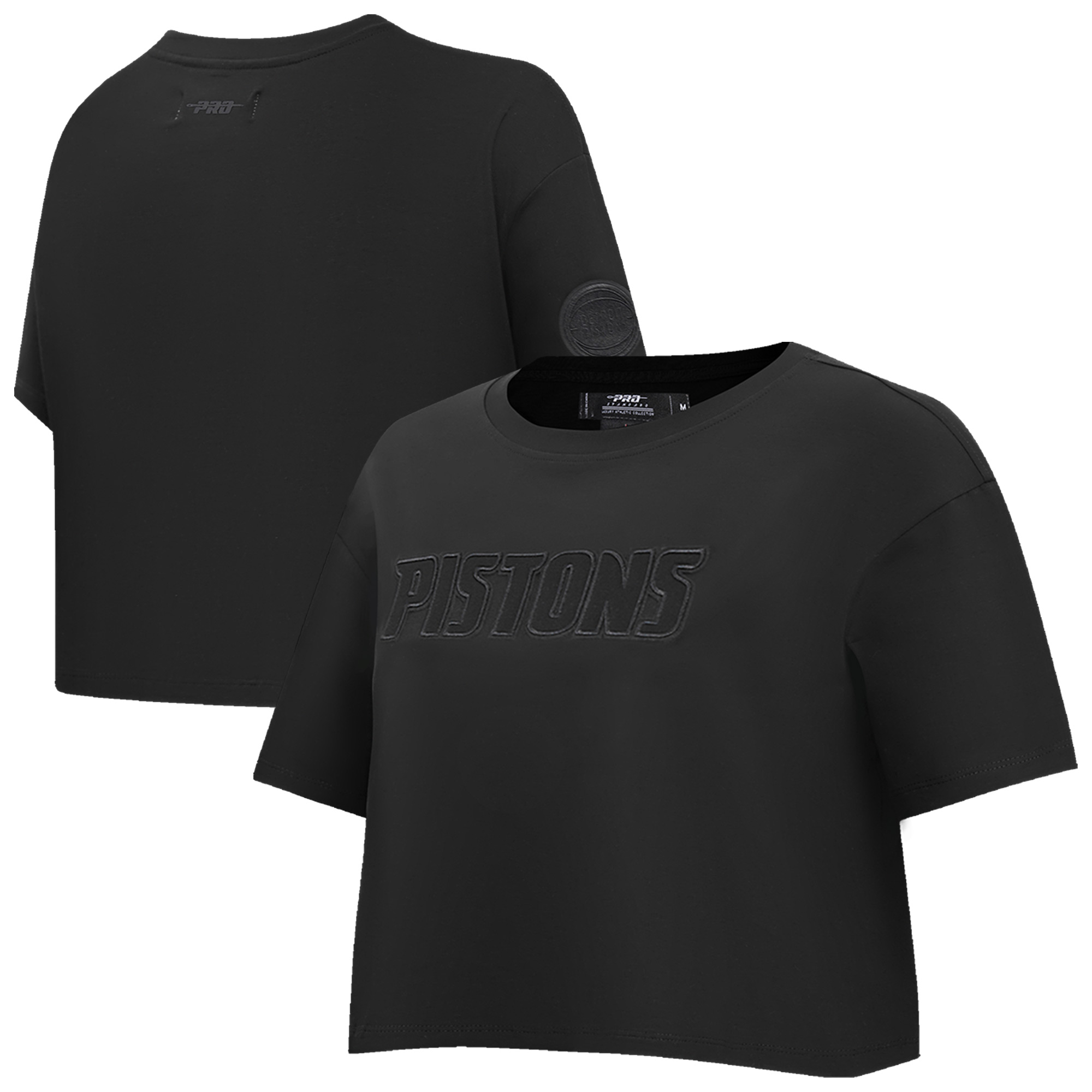 Women's Pro Standard Black Detroit Pistons Cropped Boxy T-Shirt