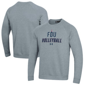 Men's Under Armour Gray Fairleigh Dickinson Knights Volleyball Rival Fleece Raglan Pullover Sweatshirt