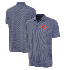 Men's Antigua Heather Navy Chicago Bears  Scheme Polo