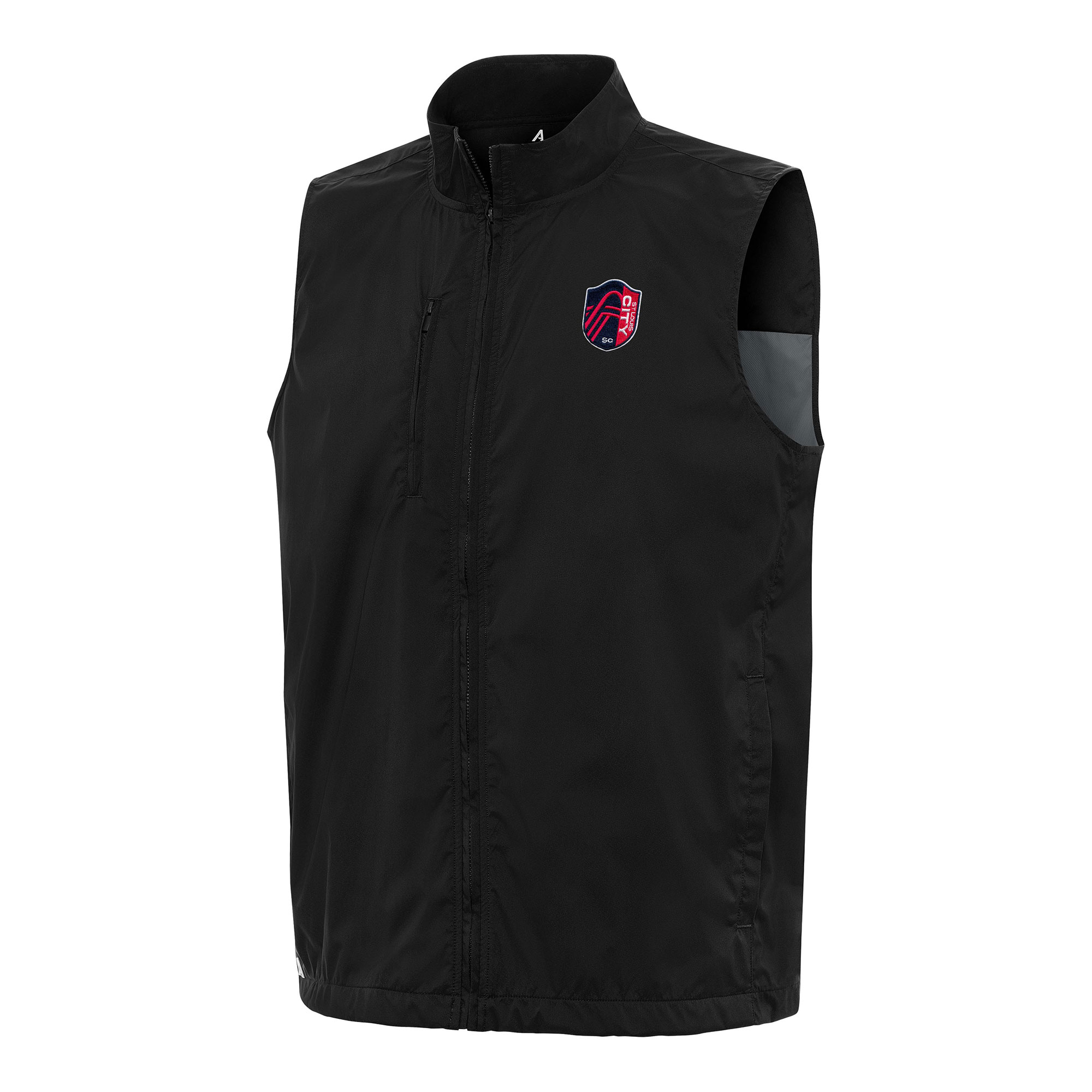 Men's Antigua Black St. Louis City SC Brisk Full-Zip Vest