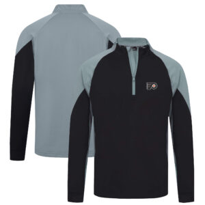 Men's Levelwear Black Philadelphia Flyers Cadet Insignia Core Quarter-Zip Pullover Top