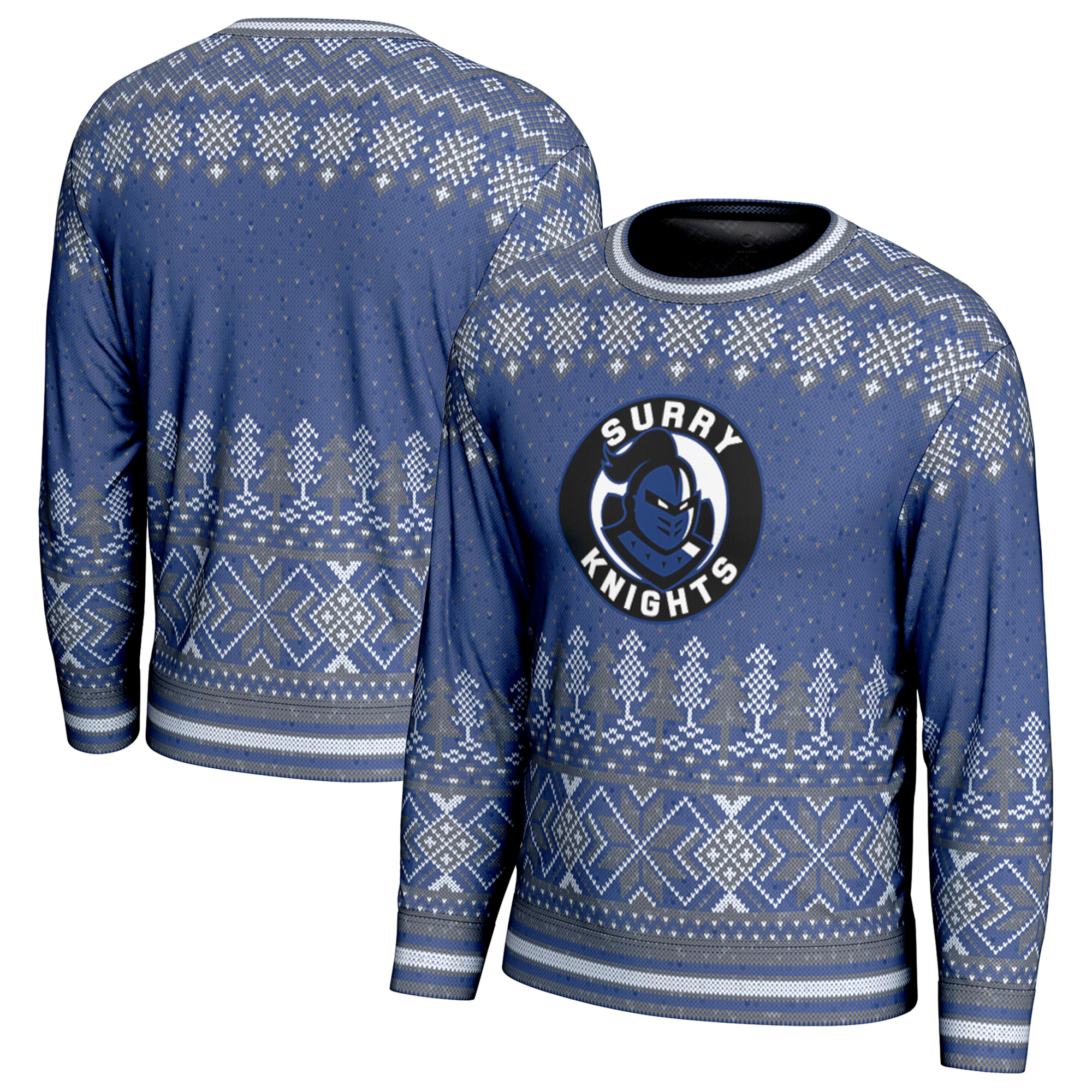 Men's ProSphere Blue Surry Community College Winter Holiday 1.0 Pullover Sweatshirt