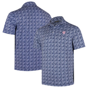 Men's Navy Washington Nationals 4K Tri-Blend Polo