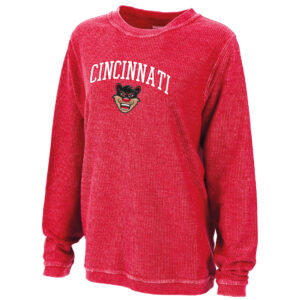 Women's Boxercraft Red Cincinnati Bearcats Rally Corduroy Pullover Sweatshirt