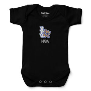 Newborn & Infant Chad & Jake  Black BYU Cougars Personalized Team Logo Bodysuit