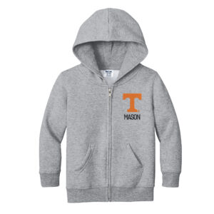 Toddler Chad & Jake  Gray Tennessee Volunteers Personalized Full-Zip Hoodie