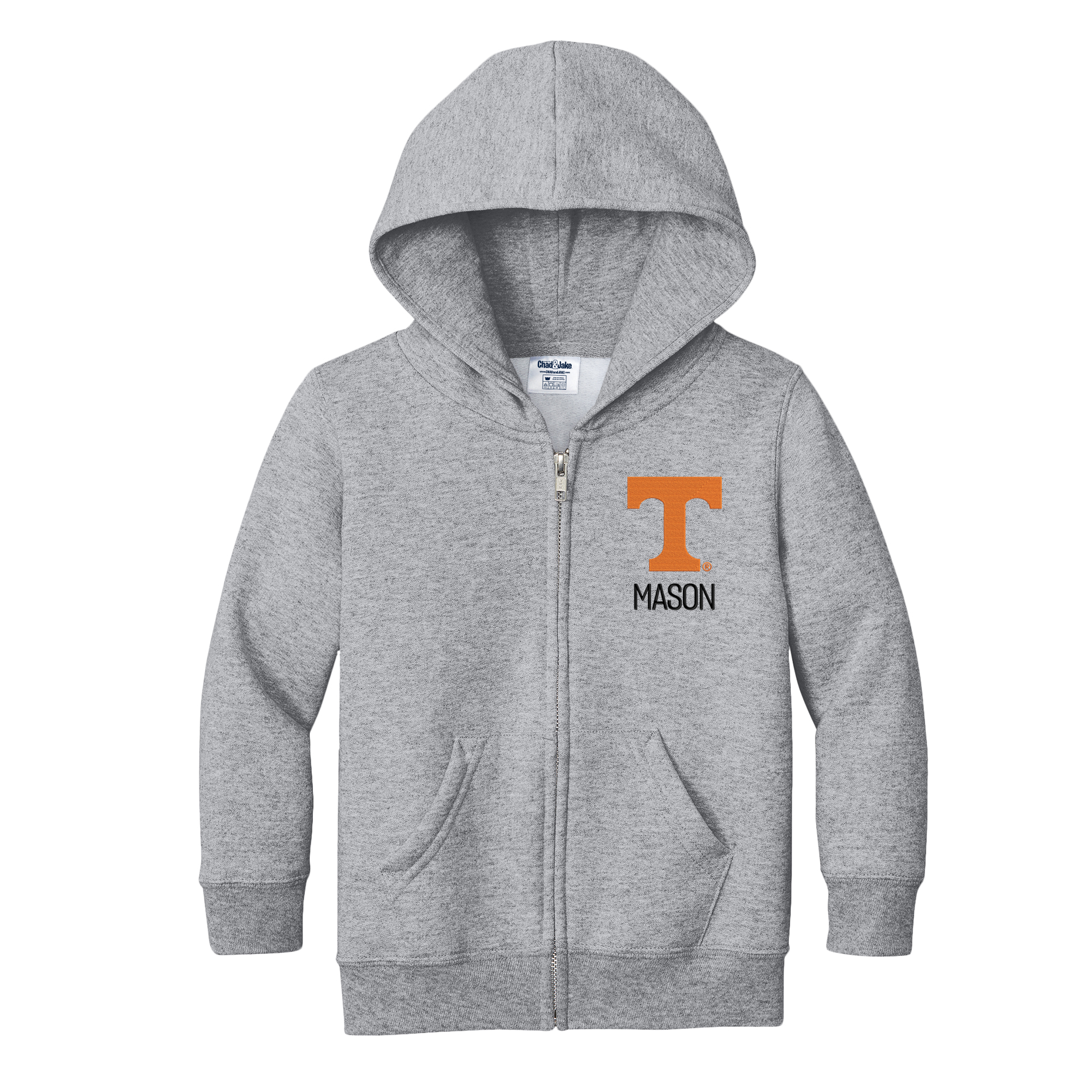 Toddler Chad & Jake Gray Tennessee Volunteers Personalized Full-Zip Hoodie