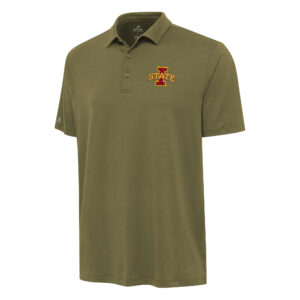 Men's Antigua Olive Iowa State Cyclones Reprocess Polo