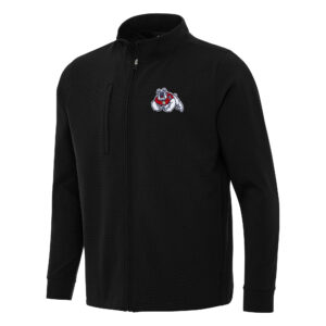 Men's Antigua Black Fresno State Bulldogs Regard Full-Zip Jacket