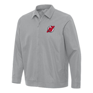 Men's Antigua  Gray New Jersey Devils Pivot Full-Zip Jacket