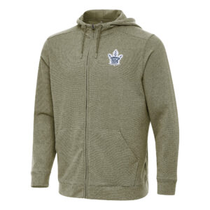 Men's Antigua Olive Toronto Maple Leafs Effortless Full-Zip Hoodie Jacket