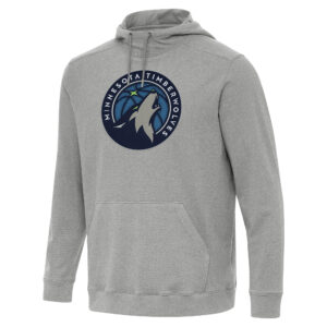 Men's Antigua Heather Gray Minnesota Timberwolves Cloud Pullover Hoodie