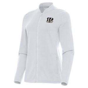 Women's Antigua  White Cincinnati Bengals Continual Full-Zip Jacket