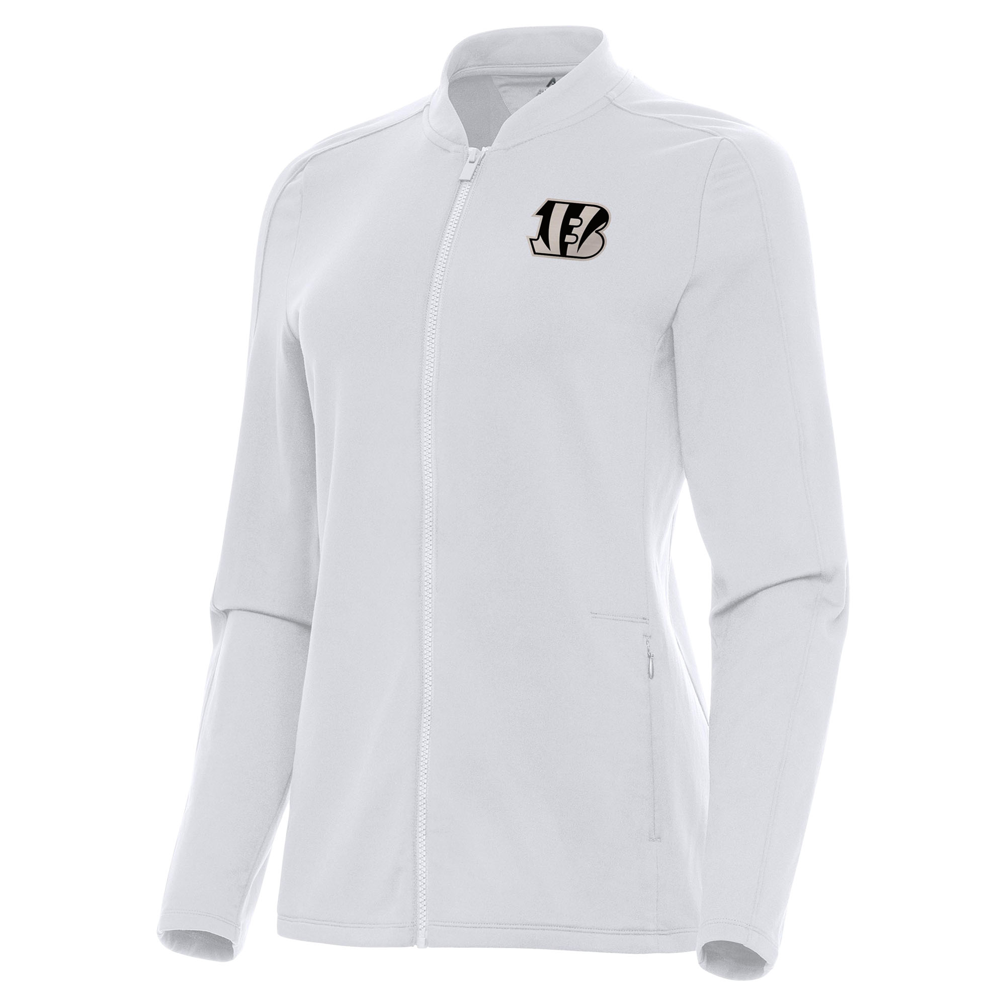 Women's Antigua White Cincinnati Bengals Continual Full-Zip Jacket