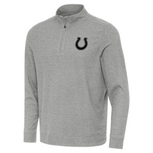 Men's Antigua  Heather Gray Indianapolis Colts Subtle Quarter-Zip Top
