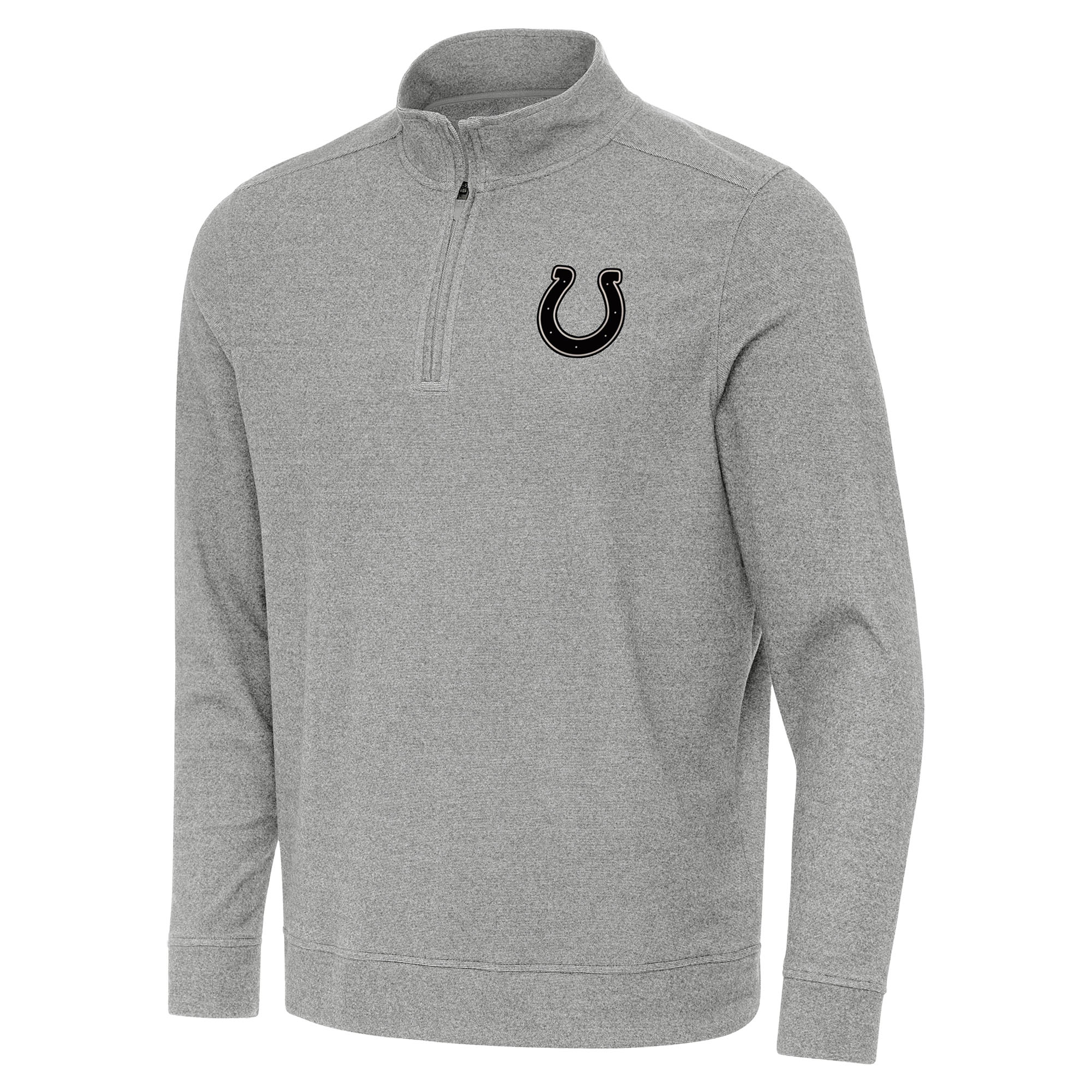 Men's Antigua Heather Gray Indianapolis Colts Subtle Quarter-Zip Top