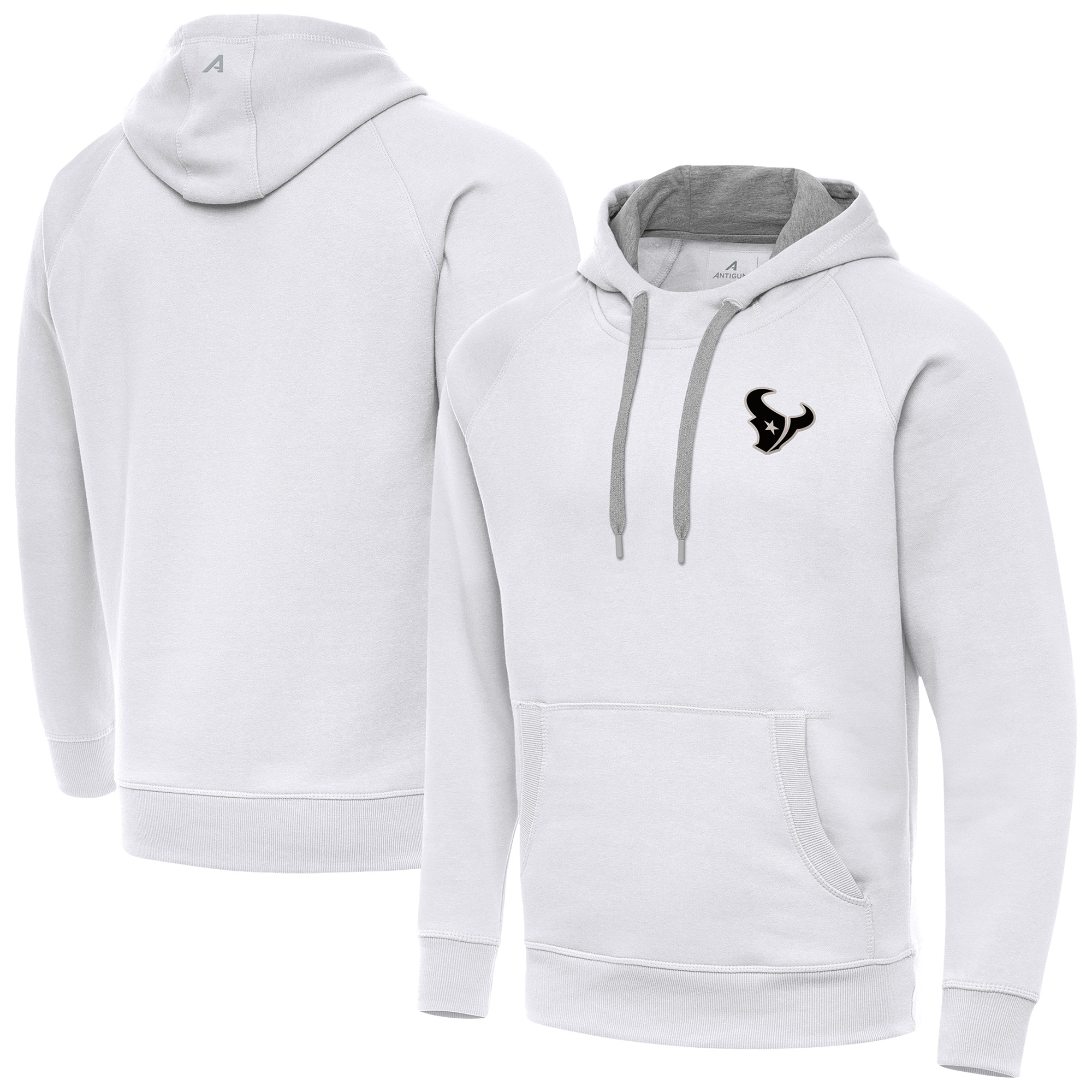 Men's Antigua White Houston Texans Victory Pullover Hoodie