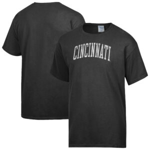 Men's ComfortWash  Black Cincinnati Bearcats Distressed Arch T-Shirt
