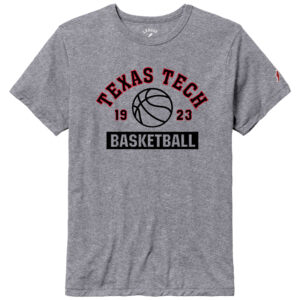 Men's League Collegiate Wear Heather Gray Texas Tech Red Raiders Basketball Team Arch Victory Falls Tri-Blend T-Shirt