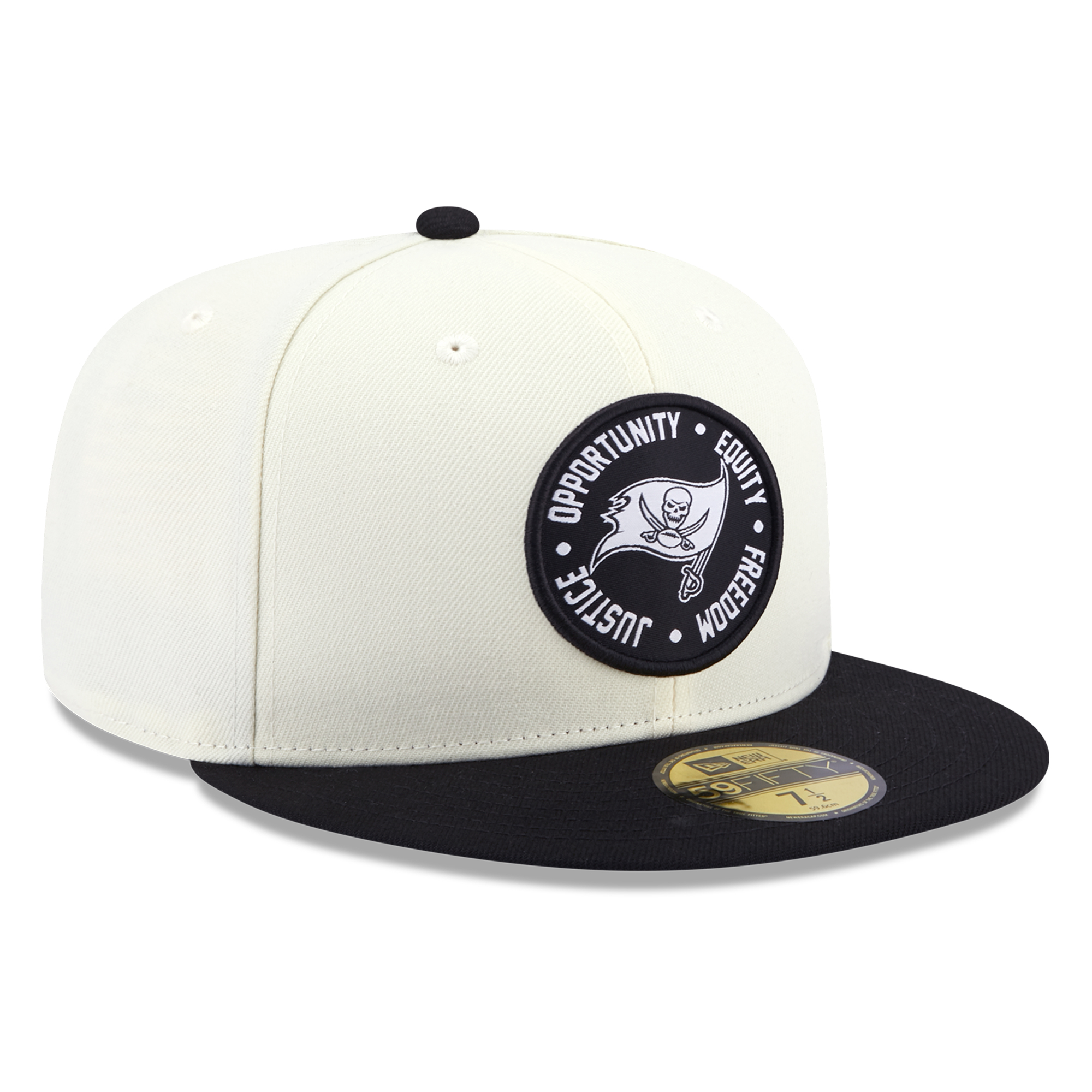 Men's New Era Cream/Black Tampa Bay Buccaneers 2022 Inspire Change 59FIFTY Fitted Hat - Image 11