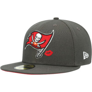 Men's New Era Pewter Tampa Bay Buccaneers Lips 59FIFTY Fitted Hat