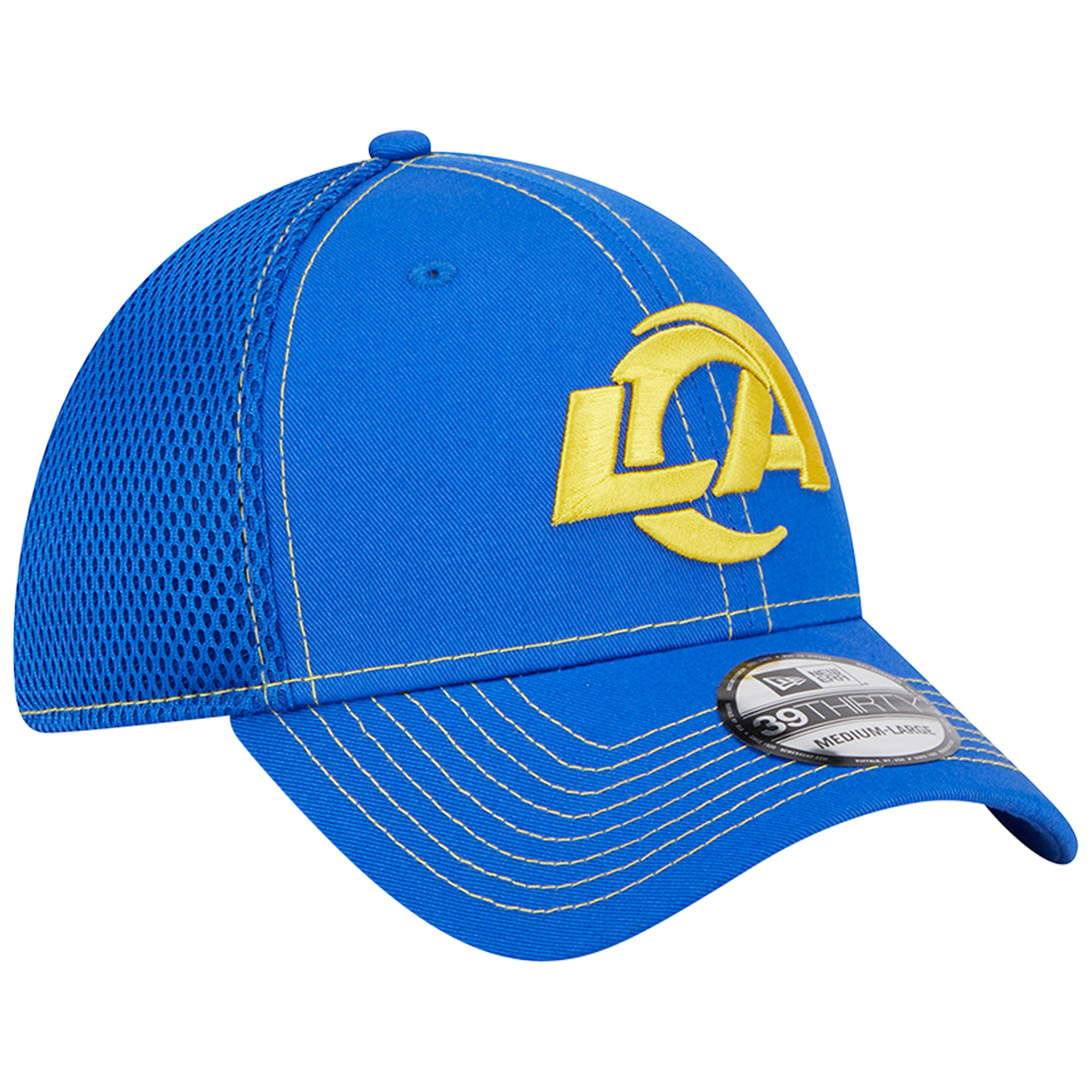 Men's New Era Royal Los Angeles Rams Team Neo Pop 39THIRTY Flex Hat - Image 4