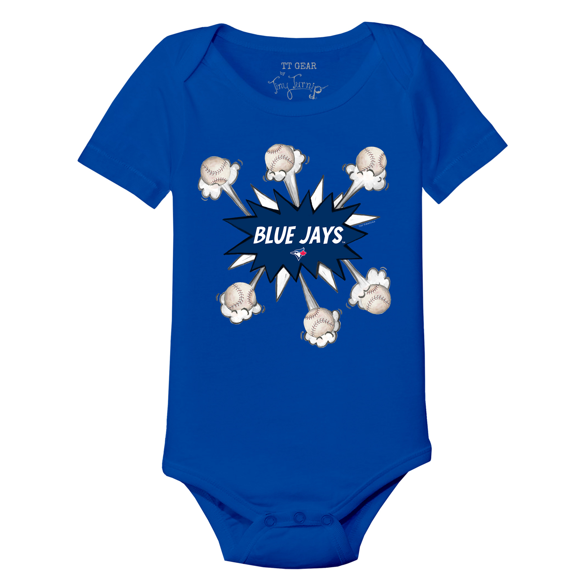 Infant Tiny Turnip Royal Toronto Blue Jays Baseball Pow Bodysuit - Image 3