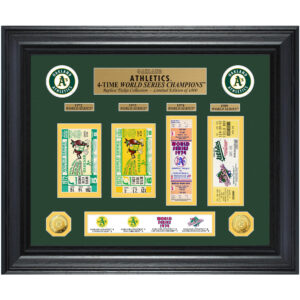 Highland Mint Oakland Athletics 24" x 20" 4-Time World Series Champions Deluxe Coin & Ticket Collection Photo Mint